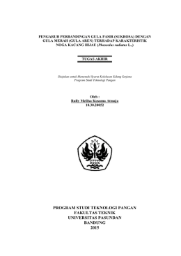 PROGRAM STUDI TEKNOLOGI PANGAN FAKULTAS TEKNIK