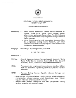KEPUTUSAN PRESIDEN REPUBLIK INDONESIA