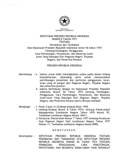 KEPUTUSAN PRESIDEN REPUBLIK INDONESIA NOMOR 8