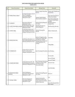 IZIN USAHA INDUSTRI KABUPATEN GRESIK TAHUN 2014
