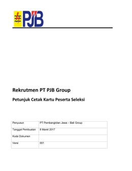 Rekrutmen PT PJB Group - Sistem Rekruitmen