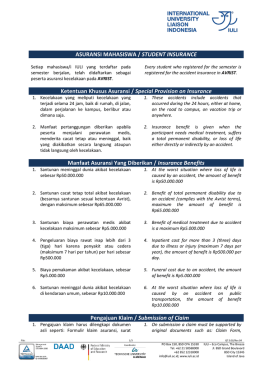 ASURANSI MAHASISWA / STUDENT INSURANCE Ketentuan