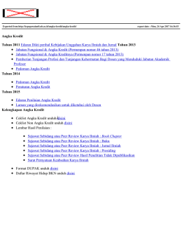 Angka Kredit Tahun 2011 Edaran Dikti perihal Kebijakan Unggahan
