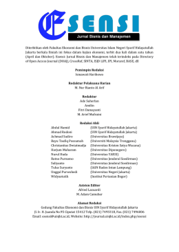 Diterbitkan oleh Fakultas Ekonomi dan Bisnis Universitas Islam