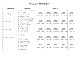 Jadwal CSL III – Urogenitalia