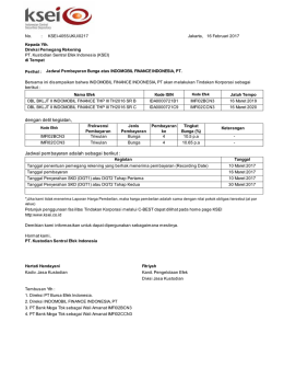 Jadwal Pembayaran Bunga atas INDOMOBIL FINANCE