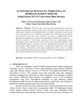 Autentikasi pengguna wireless LAN berbasis Radius server (studi