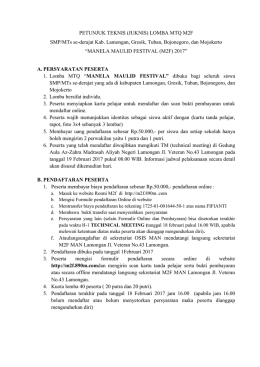 PETUNJUK TEKNIS (JUKNIS) LOMBA MTQ M2F