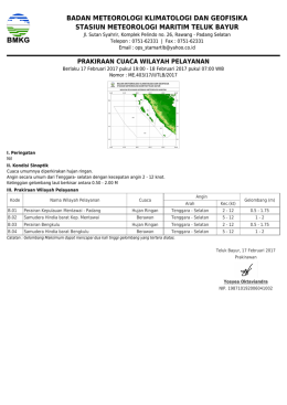 Prakiraan Cuaca Wilayah Pelayanan