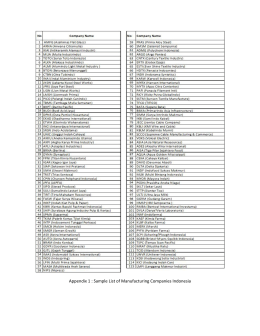 Appendix 1 : Sample List of Manufacturing Companies Indonesia