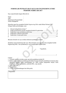 formulir pendaftaran kuliah engineering ethic periode