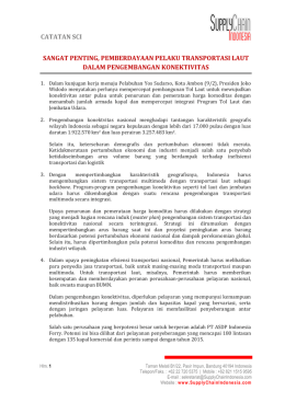 Catatan SCI - Sangat Penting, Pemberdayaan Pelaku Transportasi
