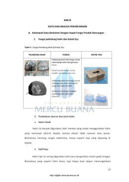 15 BAB III DATA DAN ANALISA PERANCANGAN A. Kelompok Data