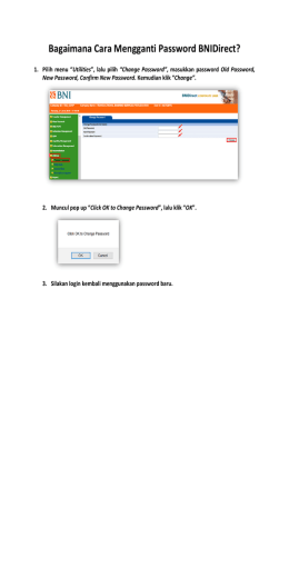 Bagaimana Cara Mengganti Password BNIDirect?
