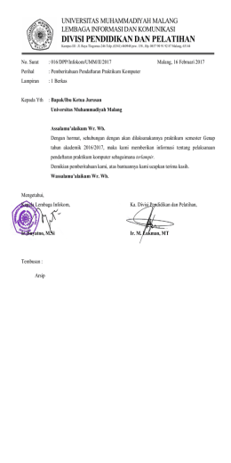 divisi pendidikan dan pelatihan - (Infokom) UMM