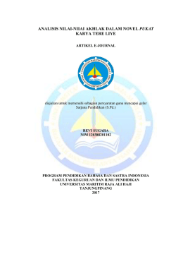 analisis nilai-niiai akhlak dalam novel pukat karya tere liye