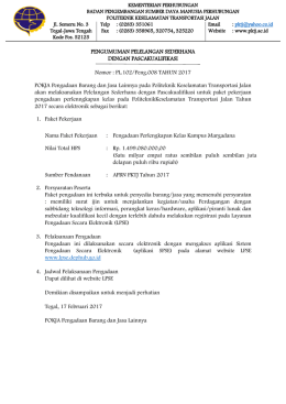 2. Pengumuman Pelelangan - LPSE Kementrian Perhubungan