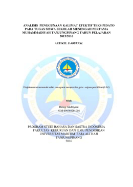 analisis penggunaan kalimat efektif teks pidato pada tugas siswa