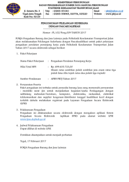 2. Pengumuman Pelelangan - LPSE Kementrian Perhubungan