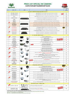 price list special hd camera