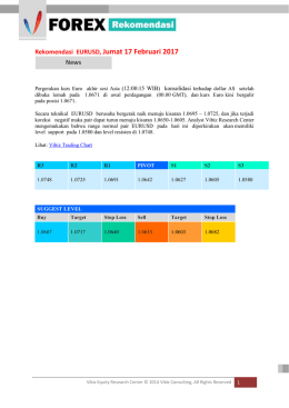 Rekomendasi EURUSD, Jumat 17 Februari 2017