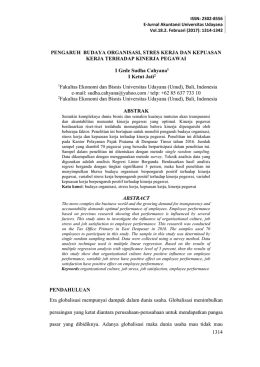 1314 PENGARUH BUDAYA ORGANISASI, STRES