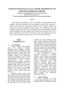 Aplikasi pengenalan alat musik tradisional di provinsi Indonesia
