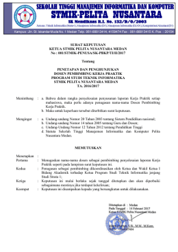 SURAT KEPUTUSAN KETUA STMIK PELITA NUSANTARA MEDAN