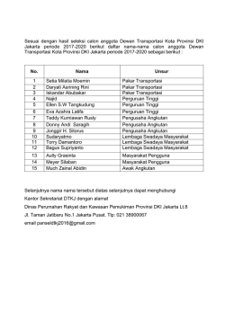 Sesuai dengan hasil seleksi calon anggota Dewan