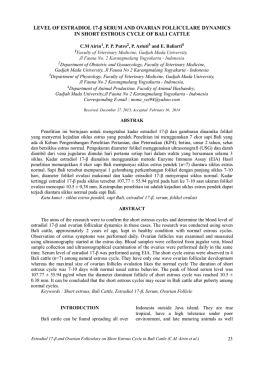 LEVEL OF ESTRADIOL 17-β SERUM AND OVARIAN