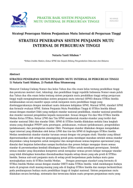 strategi penerapan sistem penjamin mutu internal di - SPMI