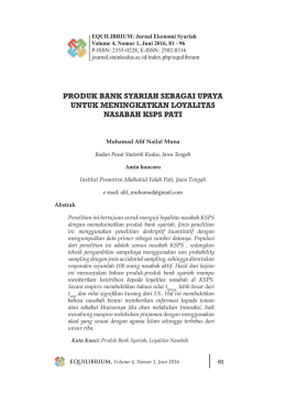produk bank syariah sebagai upaya untuk meningkatkan loyalitas