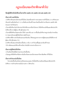 กฎระเบียบ+การวัดและประเมินผล+ติดต่อเจ้าหน้าที