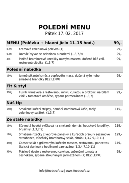 polední menu - restaurace v OD kika