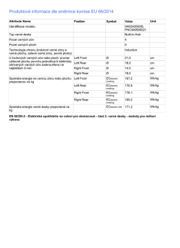 Produktové informace dle směrnice komise EU 66/2014