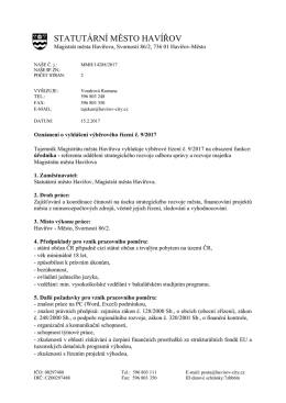 STATUT&Aacute;RN&Iacute; MĚSTO HAV&Iacute;ŘOV