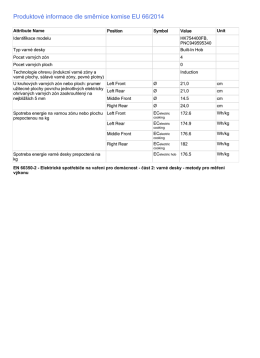 Produktové informace dle směrnice komise EU 66/2014