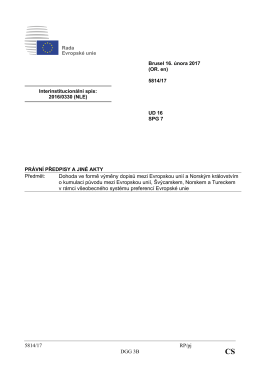 5814/17 RP/pj DGG 3B Dohoda ve formě výměny dopisů mezi