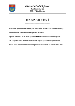 Změna svozu komunálního odpadu