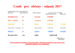 Cen&iacute;k pro občany &ndash; odpady 2017