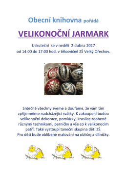 velikonoční jarmark - Obec Velký Ořechov
