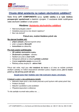 Asistent obchodn&iacute;ho oddělen&iacute;