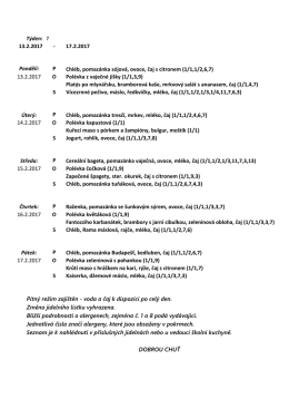 P Chléb, pomazánka sójová, ovoce, čaj s citronem (1/1,1/2,6,7)