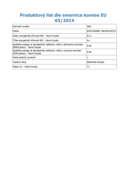 Produktov&yacute; list