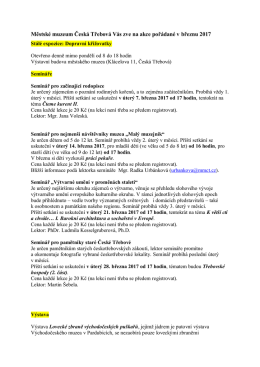 Co pro V&aacute;s připravilo muzeum na březen