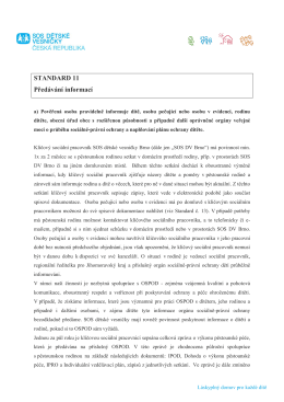 Standard č. 11 - SOS dětsk&eacute; vesničky