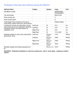 Produktové informace dle směrnice komise EU 66/2014