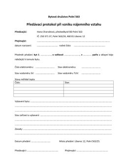 Před&aacute;vac&iacute; protokol při vzniku n&aacute;jemn&iacute;ho vztahu