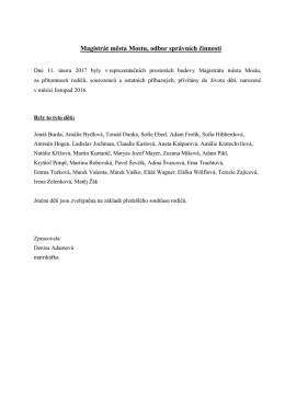 Nov&iacute; obč&aacute;nci města Mostu narozen&iacute; v listopadu 2016