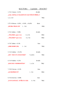 KULTURA 2.pololetí 2016/2017